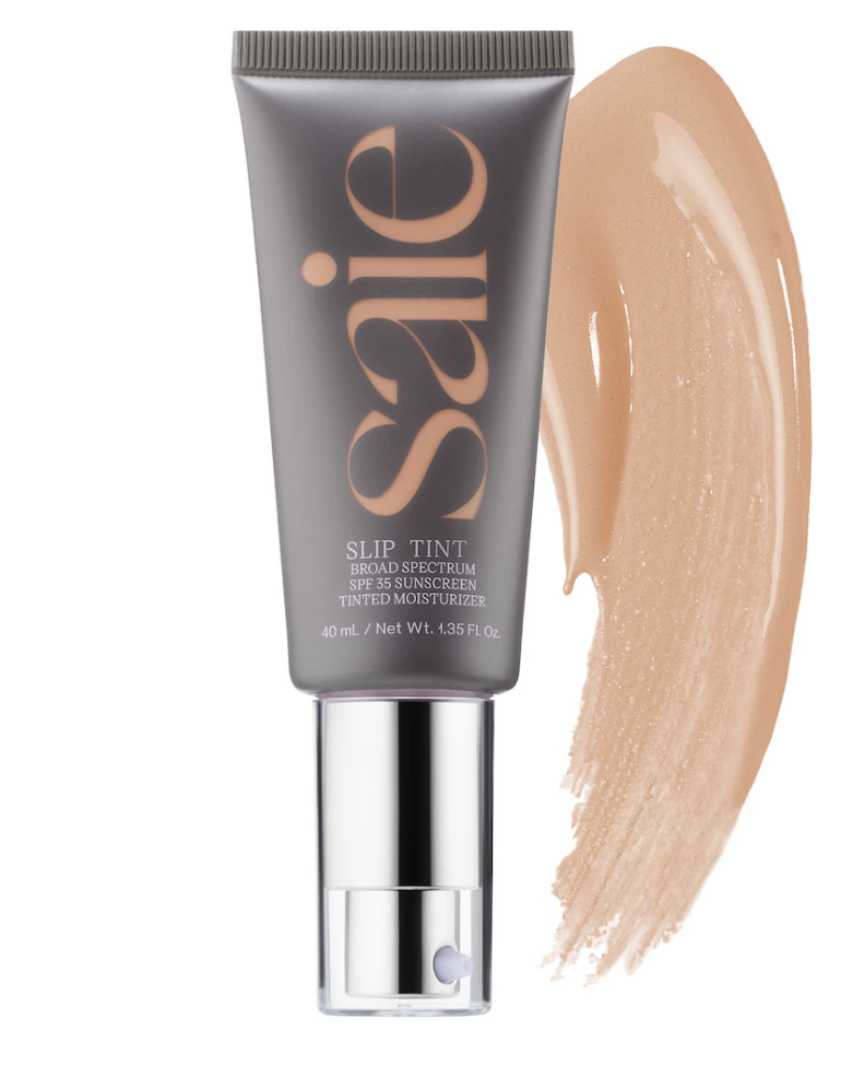 Slip Tint – Lightweight Tinted Moisturizer with Mineral Zinc SPF 35 in sleek gray tube. 